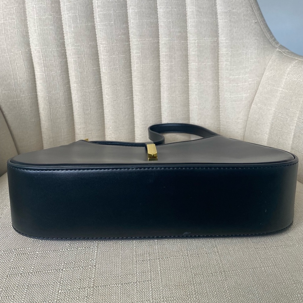 Melolila Crescent Shoulder Bag – Y2K Black Purse w/ Gold Hardware | $38 Retail - Picture 5 of 11